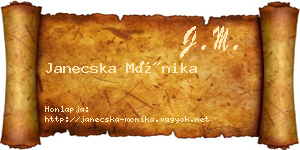 Janecska Mónika névjegykártya